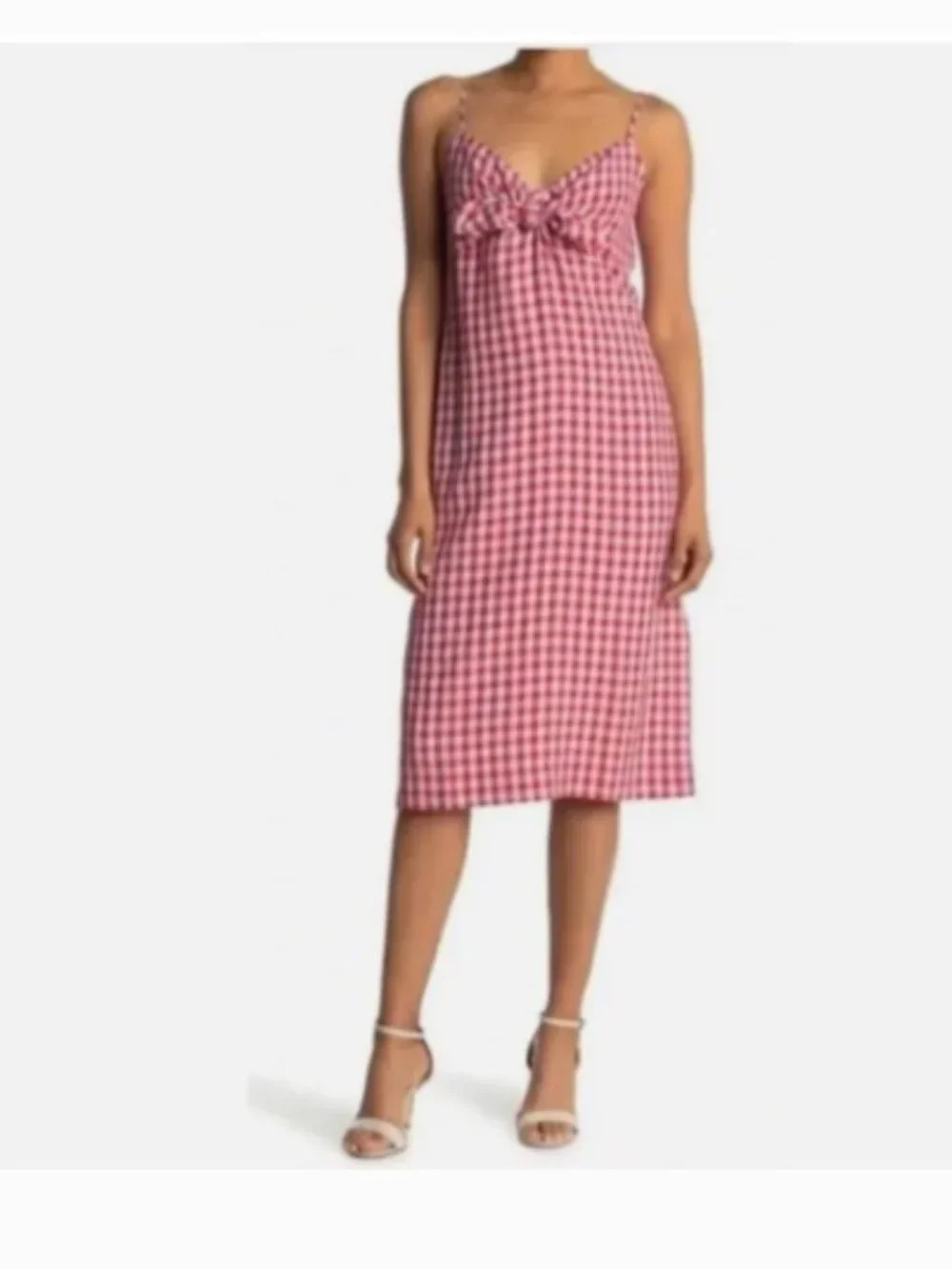 J. Crew Tie-Front Dress in Drapey Gingham size 4